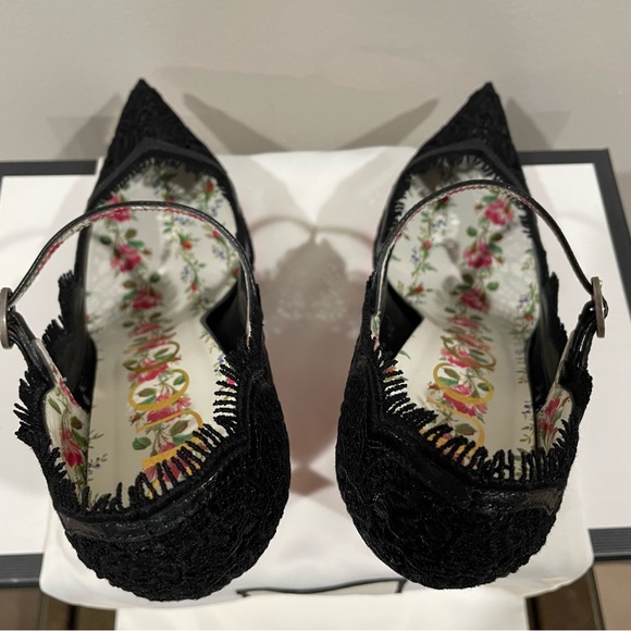Gucci Black Mary Jane Virginia Lace Pump Sz 38.5 NEW - Picture 5 of 16